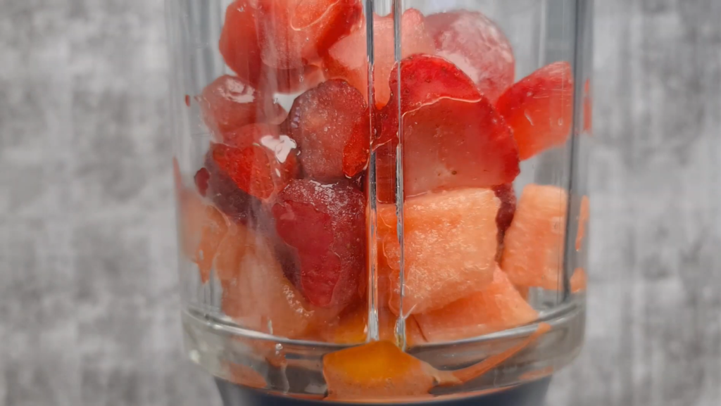 Watermelon Slushie Recipe Preparation in a Blender