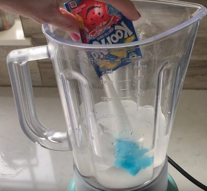 Kool-Aid Slushie Recipe Preparation in a Blender