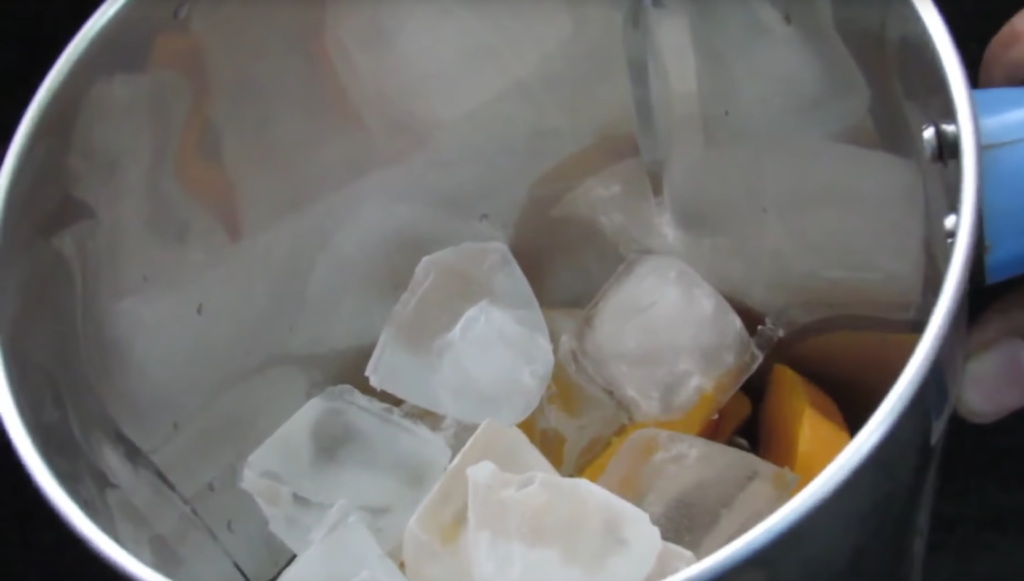 Mango Slushie Recipe Preparation in a Blender